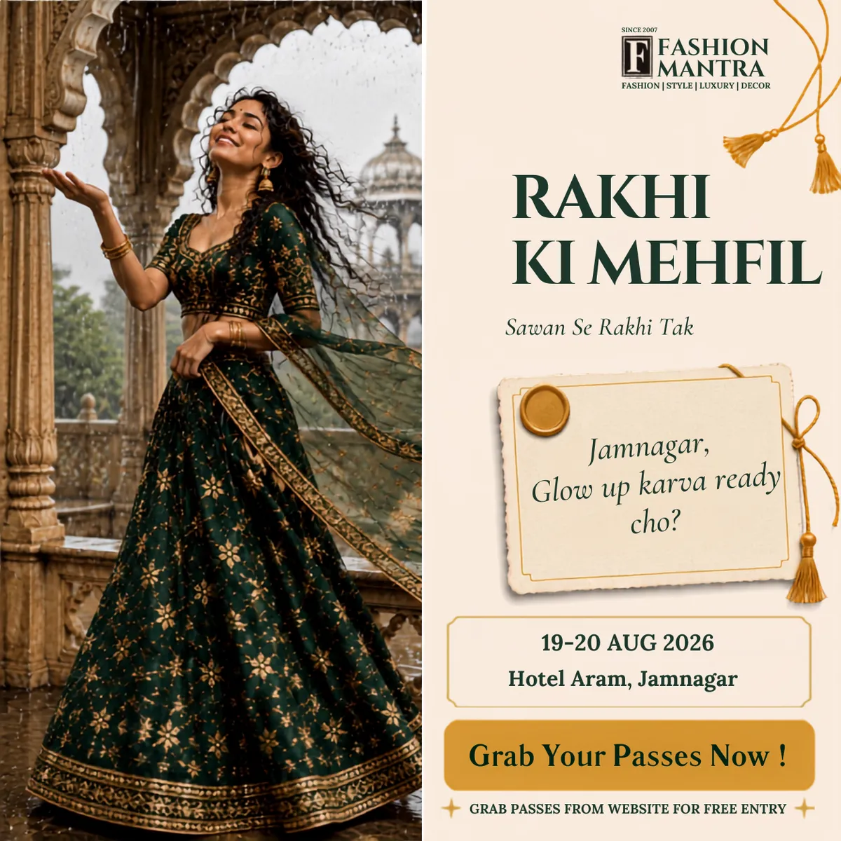 Fashion Mantra Exhibition in Hotel Aram, Jamnagar - JAMNAGAR RAKHI KI MEHFIL 2026 Banner